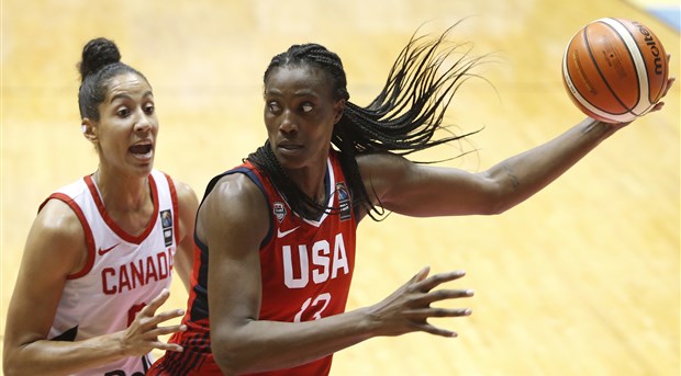 13 Sylvia Fowles (USA), 9 Miranda Ayim (CAN)